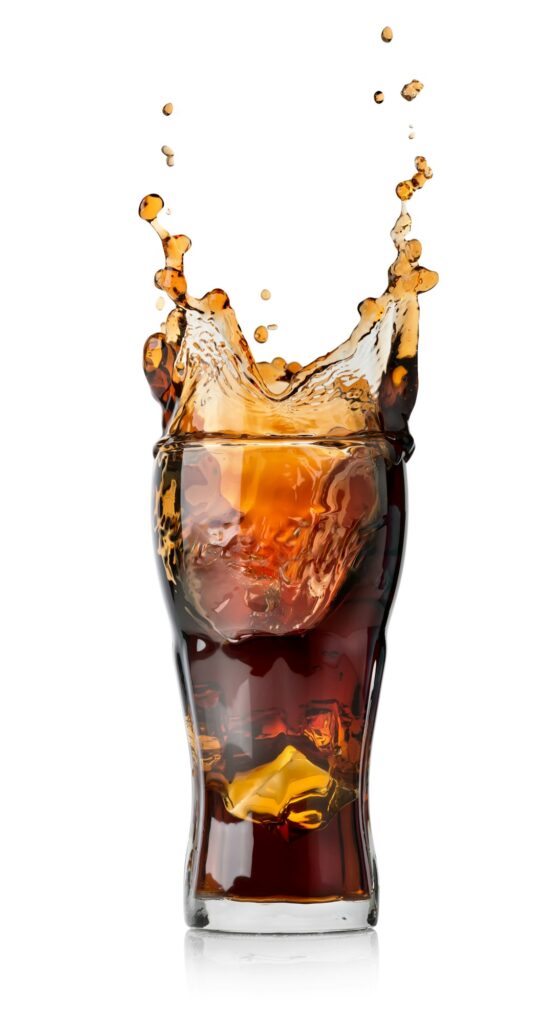 Cola drink with splash